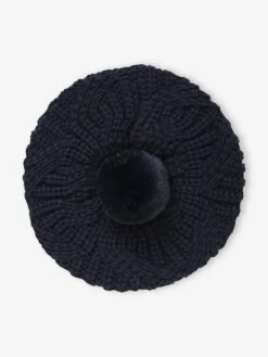 Béret Fille En Maille Torsadée Encre - Vertbaudet -Magasin De Vêtements Pour Bé Soldes beret fille en maille torsadee 2