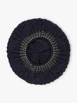 Béret Fille En Maille Torsadée Encre - Vertbaudet -Magasin De Vêtements Pour Bé Soldes beret fille en maille torsadee 3