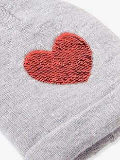 Bonnet à Sequins Réversibles Fille Gris Clair Chiné - Vertbaudet -Magasin De Vêtements Pour Bé Soldes bonnet a sequins reversibles fille 2