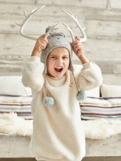 Bonnet Esprit Péruvien Fille Avec Pois En Relief Gris Chiné - Vertbaudet -Magasin De Vêtements Pour Bé Soldes bonnet esprit peruvien fille avec pois en relief 5