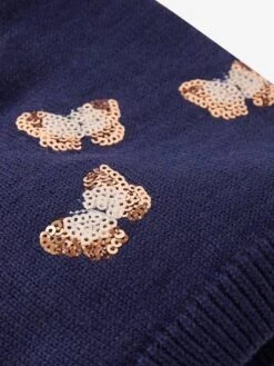 Bonnet Fille Papillons En Sequins Marine Grisé - Vertbaudet -Magasin De Vêtements Pour Bé Soldes bonnet fille papillons en sequins 2