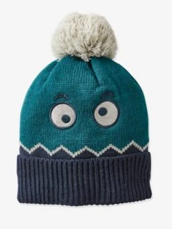 Bonnet Garçon Crazy Monstre Bleu - Vertbaudet