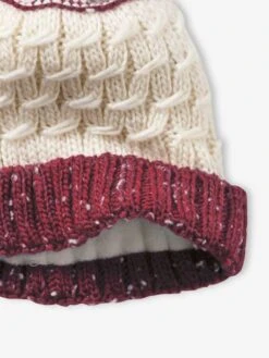 Bonnet Garçon En Maille Torsadée Bordeaux - Vertbaudet -Magasin De Vêtements Pour Bé Soldes bonnet garcon en maille torsadee 2