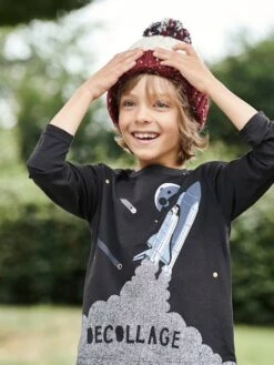 Bonnet Garçon En Maille Torsadée Bordeaux - Vertbaudet