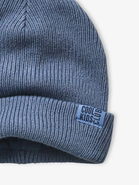 Bonnet Garçon Uni En Maille Côtelée Bleu - Vertbaudet 2 Bonnet Garçon Uni En Maille Côtelée Bleu - Vertbaudet – Image 2