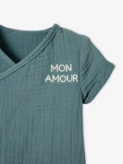 Brassière Naissance En Gaze De Coton Bébé Bleu Grisé - Vertbaudet -Magasin De Vêtements Pour Bé Soldes brassiere naissance en gaze de coton bebe 2