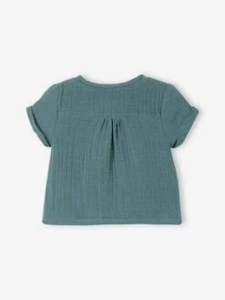 Brassière Naissance En Gaze De Coton Bébé Bleu Grisé - Vertbaudet -Magasin De Vêtements Pour Bé Soldes brassiere naissance en gaze de coton bebe 3