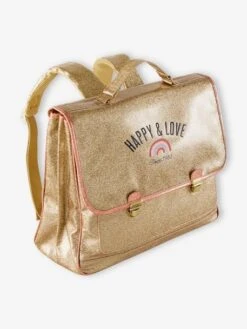 Cartable Pailleté Et Sa Trousse Assortiie Fille Doré - Vertbaudet