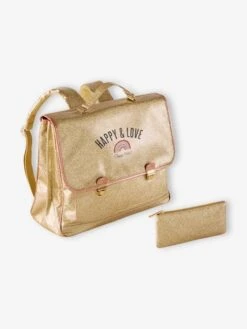 Cartable Pailleté Et Sa Trousse Assortiie Fille Doré - Vertbaudet -Magasin De Vêtements Pour Bé Soldes cartable paillete et sa trousse assortiie fille 5