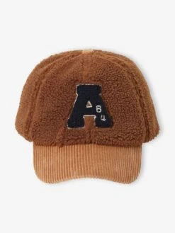 Casquette En Sherpa Et Velours Garçon Camel - Vertbaudet
