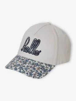 Casquette Fille Imprimée "hello" écru - Vertbaudet -Magasin De Vêtements Pour Bé Soldes casquette fille imprimee hello 2