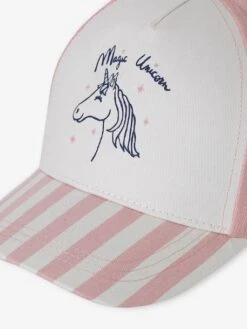 Casquette Fille Licorne Visière Rayée Rayé Rose - Vertbaudet -Magasin De Vêtements Pour Bé Soldes casquette fille licorne visiere rayee 2