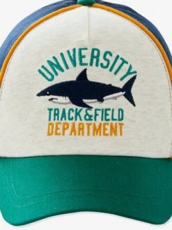 Casquette Garçon Imprimé Requin Vert Bouteille Imprimé - Vertbaudet -Magasin De Vêtements Pour Bé Soldes casquette garcon imprime requin 3