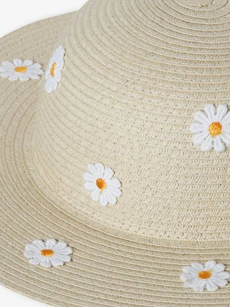 Chapeau Aspect Paille Avec Marguerites Fille Sable - Vertbaudet 2 Chapeau Aspect Paille Avec Marguerites Fille Sable - Vertbaudet – Image 2