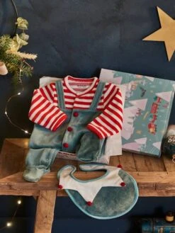 Coffret Cadeau De Noël Bébé Dors-bien En Velours + Bavoir Vert Sapin - Vertbaudet -Magasin De Vêtements Pour Bé Soldes coffret cadeau de noel bebe dors bien en velours bavoir 2