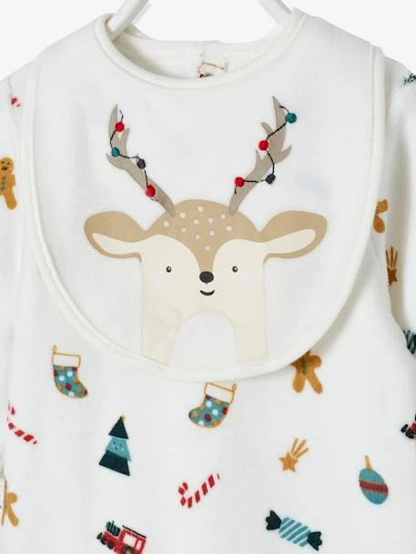 Coffret Cadeau De Noël Bébé Dors-bien En Velours + Bavoir Mixte Ivoire Imprimé - Vertbaudet 3 Coffret Cadeau De Noël Bébé Dors-bien En Velours + Bavoir Mixte Ivoire Imprimé - Vertbaudet – Image 3