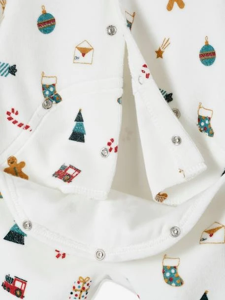 Coffret Cadeau De Noël Bébé Dors-bien En Velours + Bavoir Mixte Ivoire Imprimé - Vertbaudet 5 Coffret Cadeau De Noël Bébé Dors-bien En Velours + Bavoir Mixte Ivoire Imprimé - Vertbaudet – Image 5