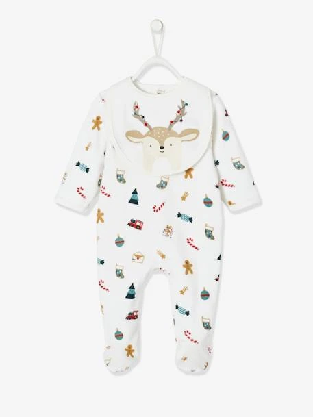 Coffret Cadeau De Noël Bébé Dors-bien En Velours + Bavoir Mixte Ivoire Imprimé - Vertbaudet 6 Coffret Cadeau De Noël Bébé Dors-bien En Velours + Bavoir Mixte Ivoire Imprimé - Vertbaudet – Image 6