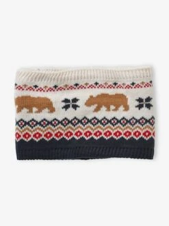 Coffret Noël Garçon Bonnet + Snood + Gants Ours Bleu Nuit - Vertbaudet -Magasin De Vêtements Pour Bé Soldes coffret noel garcon bonnet snood gants ours 4