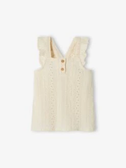 Débardeur Bébé En Jersey Brodé écru - Vertbaudet