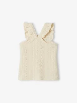Débardeur Bébé En Jersey Brodé écru - Vertbaudet -Magasin De Vêtements Pour Bé Soldes debardeur bebe en jersey brode 3