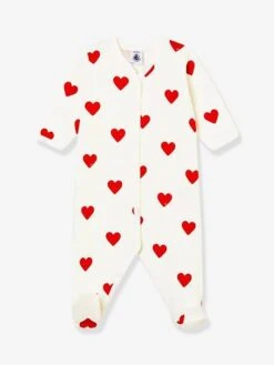 Dors-bien Bébé Coeurs En Molleton PETIT BATEAU Blanc Imprimer Coeur - Petit Bateau -Magasin De Vêtements Pour Bé Soldes dors bien bebe coeurs en molleton petit bateau 2
