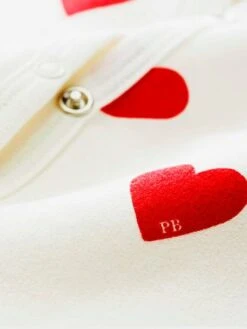 Dors-bien Bébé Coeurs En Molleton PETIT BATEAU Blanc Imprimer Coeur - Petit Bateau -Magasin De Vêtements Pour Bé Soldes dors bien bebe coeurs en molleton petit bateau 4