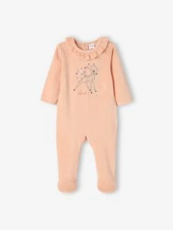 Dors-bien Bébé Fille Disney® Bambi En Velours Rose Clair Uni Avec Decor - Disney