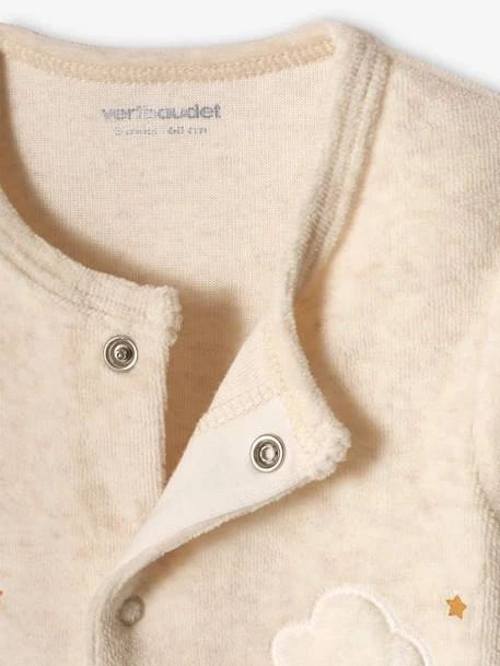 Dors-bien En Velours Bébé Ouverture Devant Beige Chiné - Vertbaudet 3 Dors-bien En Velours Bébé Ouverture Devant Beige Chiné - Vertbaudet – Image 3