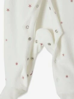 Dors-bien En Velours Pressionné Devant Bébé Ivoire - Vertbaudet -Magasin De Vêtements Pour Bé Soldes dors bien en velours pressionne devant bebe 3