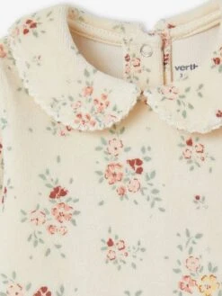 Dors-bien Motifs Fleurs En Velours Bébé Fille écru - Vertbaudet -Magasin De Vêtements Pour Bé Soldes dors bien motifs fleurs en velours bebe fille 4