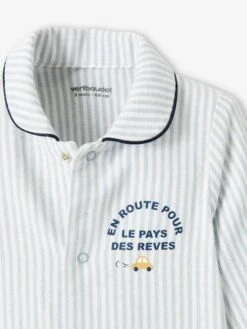Dors-bien Rayé Bébé Garçon En Coton Ouverture Devant Bleu Rayé - Vertbaudet -Magasin De Vêtements Pour Bé Soldes dors bien raye bebe garcon en coton ouverture devant 4