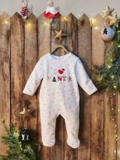 Dors-bien Velours En Velours Bébé Noël Ivoire Imprimé - Vertbaudet -Magasin De Vêtements Pour Bé Soldes dors bien velours en velours bebe noel 5