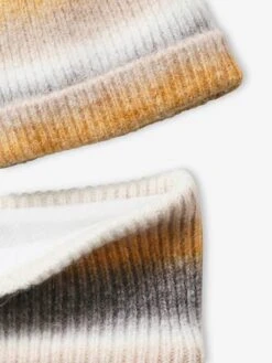 Ensemble Bonnet Et Snood Jacquard Fille Beige Imprimé - Vertbaudet -Magasin De Vêtements Pour Bé Soldes ensemble bonnet et snood jacquard fille 4
