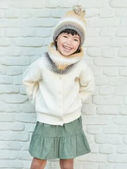 Ensemble Bonnet Et Snood Jacquard Fille Beige Imprimé - Vertbaudet -Magasin De Vêtements Pour Bé Soldes ensemble bonnet et snood jacquard fille 5