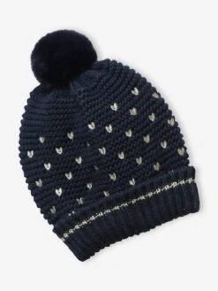 Ensemble Bonnet + Snood + Gants Coeurs Fille Encre Imprimé - Vertbaudet -Magasin De Vêtements Pour Bé Soldes ensemble bonnet snood gants coeurs fille 3