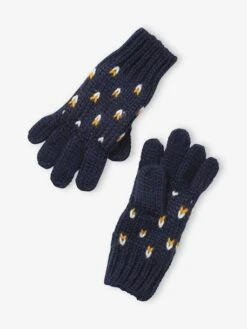 Ensemble Bonnet + Snood + Gants Coeurs Fille BASICS Encre Imprimé - Vertbaudet -Magasin De Vêtements Pour Bé Soldes ensemble bonnet snood gants coeurs fille basics 2