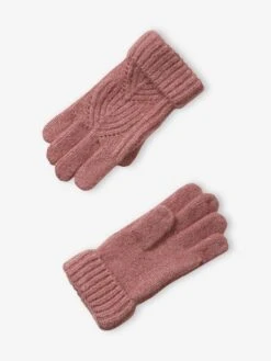 Ensemble Bonnet + Snood + Moufles En Maille Torsadée Mousseuse Rose - Vertbaudet -Magasin De Vêtements Pour Bé Soldes ensemble bonnet snood moufles en maille torsadee mousseuse 3