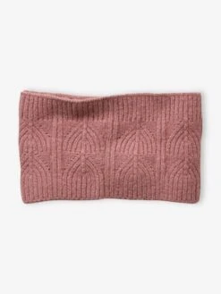 Ensemble Bonnet + Snood + Moufles En Maille Torsadée Mousseuse Rose - Vertbaudet -Magasin De Vêtements Pour Bé Soldes ensemble bonnet snood moufles en maille torsadee mousseuse 4
