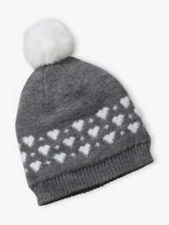 Ensemble Bonnet + Snood + Moufles Transformables En Mitaines Coeurs Fille Gris Moyen Chine - Vertbaudet -Magasin De Vêtements Pour Bé Soldes ensemble bonnet snood moufles transformables en mitaines coeurs fille 3