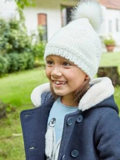 Ensemble Cœurs Fille Bonnet + Snood + Gants écru - Vertbaudet