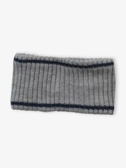 Ensemble Garçon Bonnet + Snood + Gants En Maille Côtelée BASICS Gris - Vertbaudet -Magasin De Vêtements Pour Bé Soldes ensemble garcon bonnet snood gants en maille cotelee basics 4