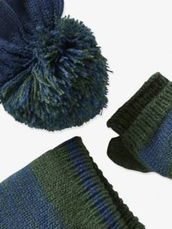 Ensemble Garçon Bonnet + Snood + Moufles/mitaines Vert - Vertbaudet -Magasin De Vêtements Pour Bé Soldes ensemble garcon bonnet snood mouflesmitaines 3