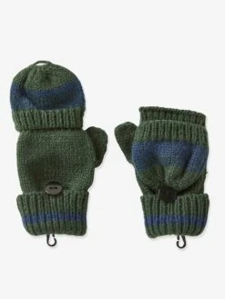 Ensemble Garçon Bonnet + Snood + Moufles/mitaines Vert - Vertbaudet -Magasin De Vêtements Pour Bé Soldes ensemble garcon bonnet snood mouflesmitaines 4
