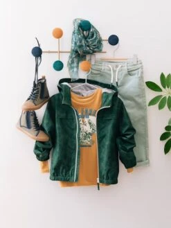 Foulard Garçon Imprimé Jungle Vert Grisé - Vertbaudet -Magasin De Vêtements Pour Bé Soldes foulard garcon imprime jungle 2