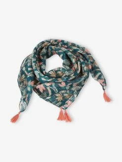 Foulard Imprimé Exotique Fille Vert Imprimé - Vertbaudet