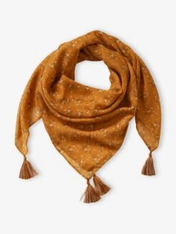 Foulard Imprimé Fleuri Fille Caramel Imprimé - Vertbaudet -Magasin De Vêtements Pour Bé Soldes foulard imprime fleuri fille 2