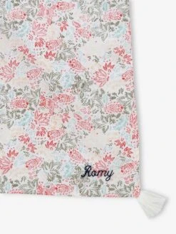 Foulard Imprimé Fleuri Personnalisable Fille écru - Vertbaudet -Magasin De Vêtements Pour Bé Soldes foulard imprime fleuri personnalisable fille 4