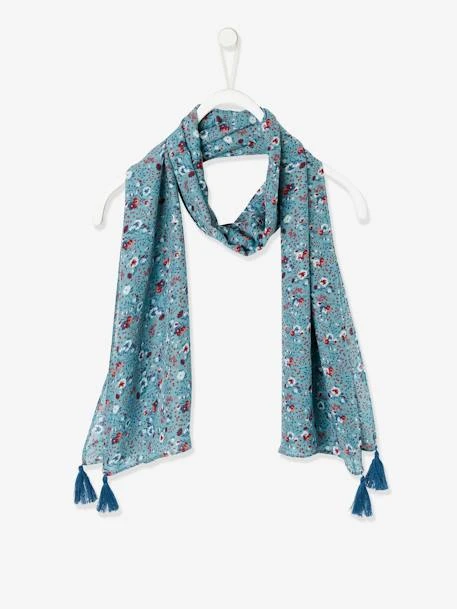 Foulard Imprimé Fleuri Bleu Imprimé - Vertbaudet 1 Foulard Imprimé Fleuri Bleu Imprimé - Vertbaudet