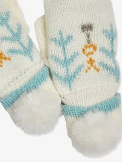 Gants Fille En Maille Jacquard Et Pompons En Fausse Fourrure Beige Imprimé - Vertbaudet -Magasin De Vêtements Pour Bé Soldes gants fille en maille jacquard et pompons en fausse fourrure 2